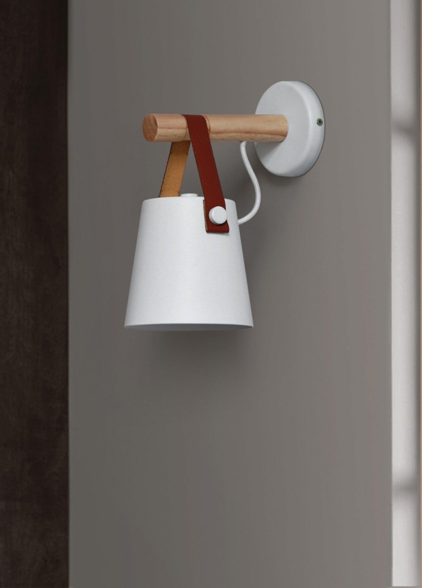 Wooden Conical Wall Light LED Energy Efficient Bedroom Lamp NALANI