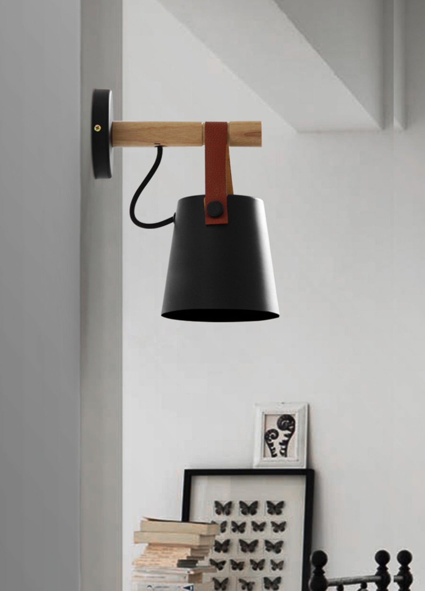 Wooden Conical Wall Light LED Energy Efficient Bedroom Lamp NALANI