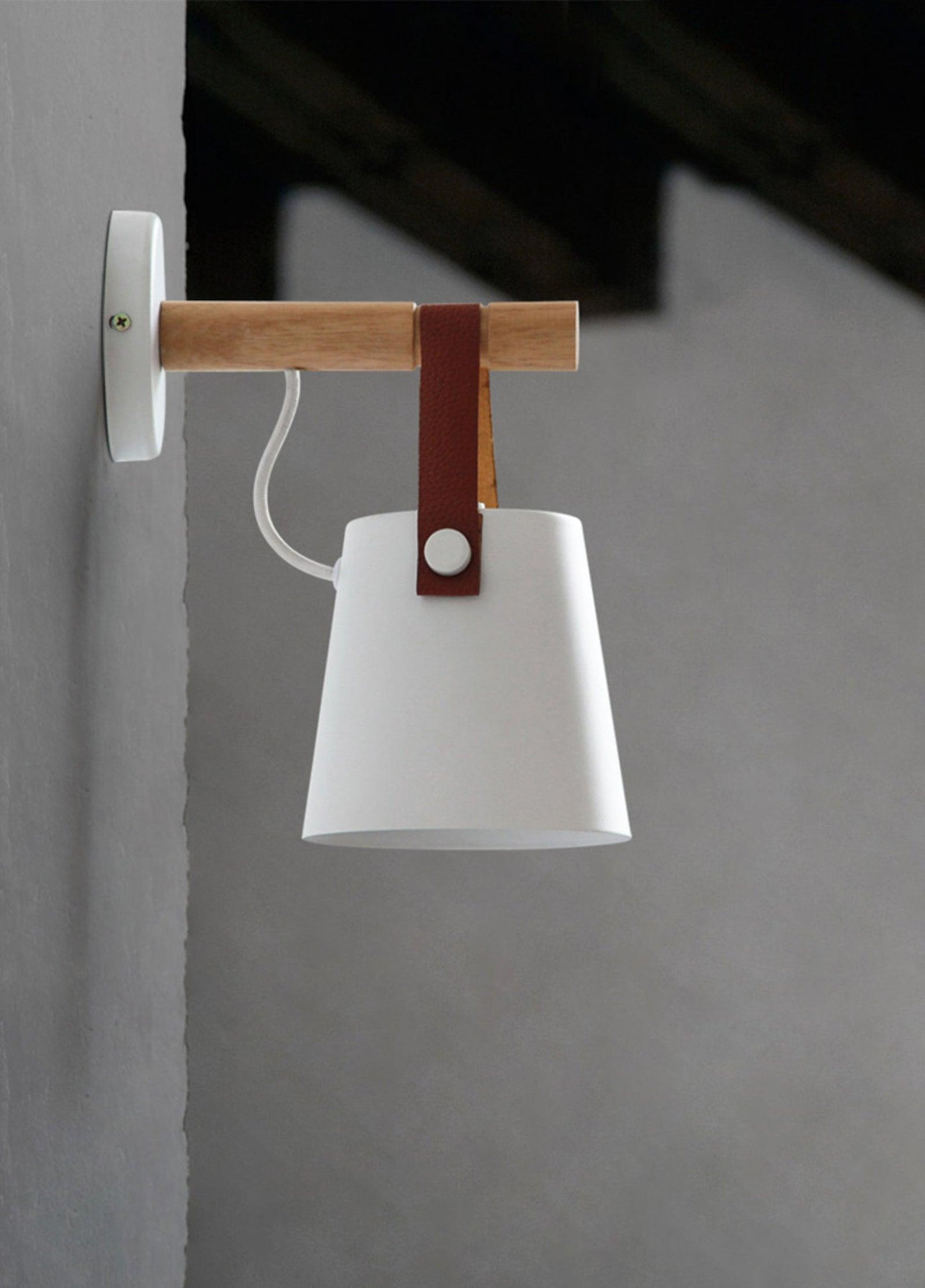 Wooden Conical Wall Light LED Energy Efficient Bedroom Lamp NALANI