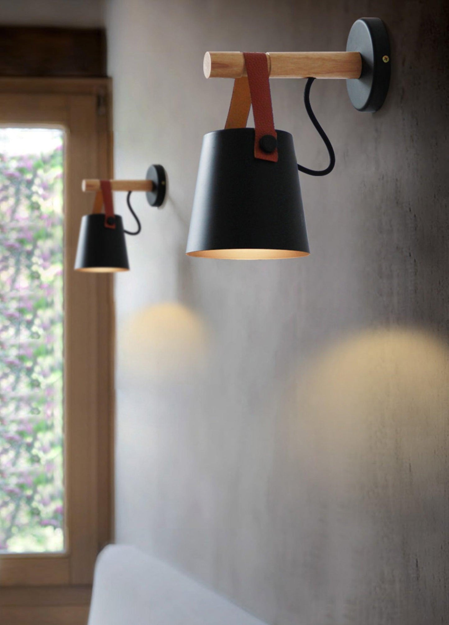 Wooden Conical Wall Light LED Energy Efficient Bedroom Lamp NALANI