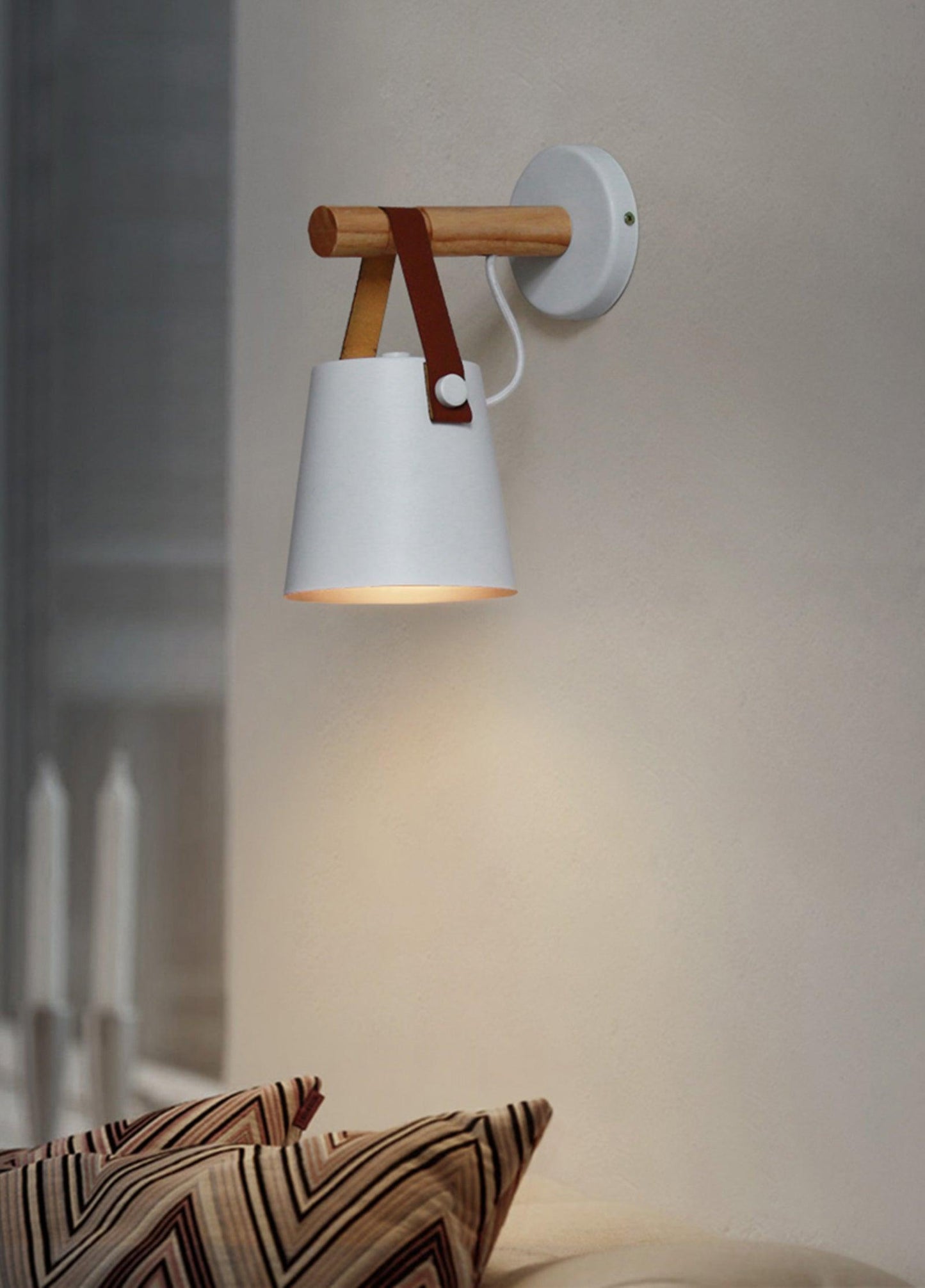 Wooden Conical Wall Light LED Energy Efficient Bedroom Lamp NALANI