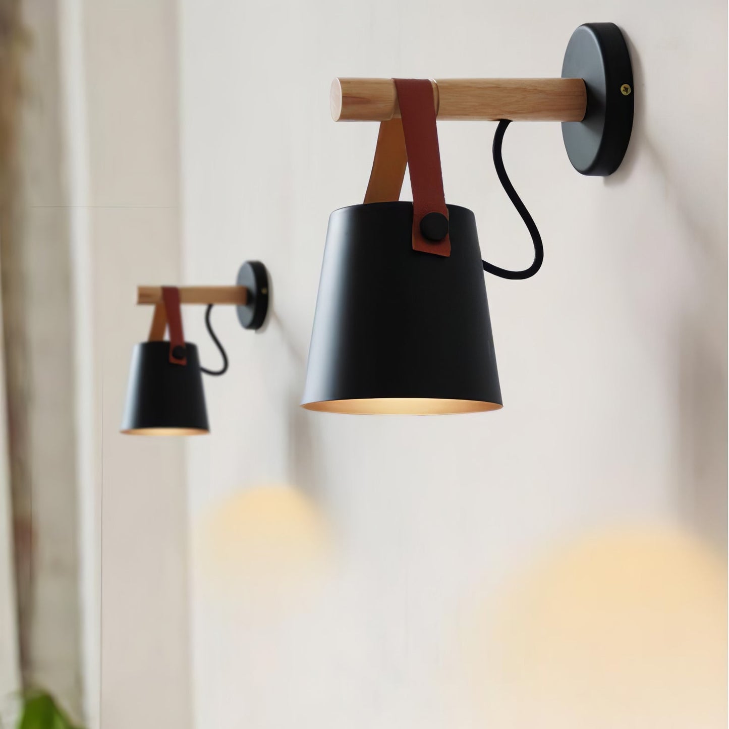Wooden Conical Wall Light LED Energy Efficient Bedroom Lamp NALANI