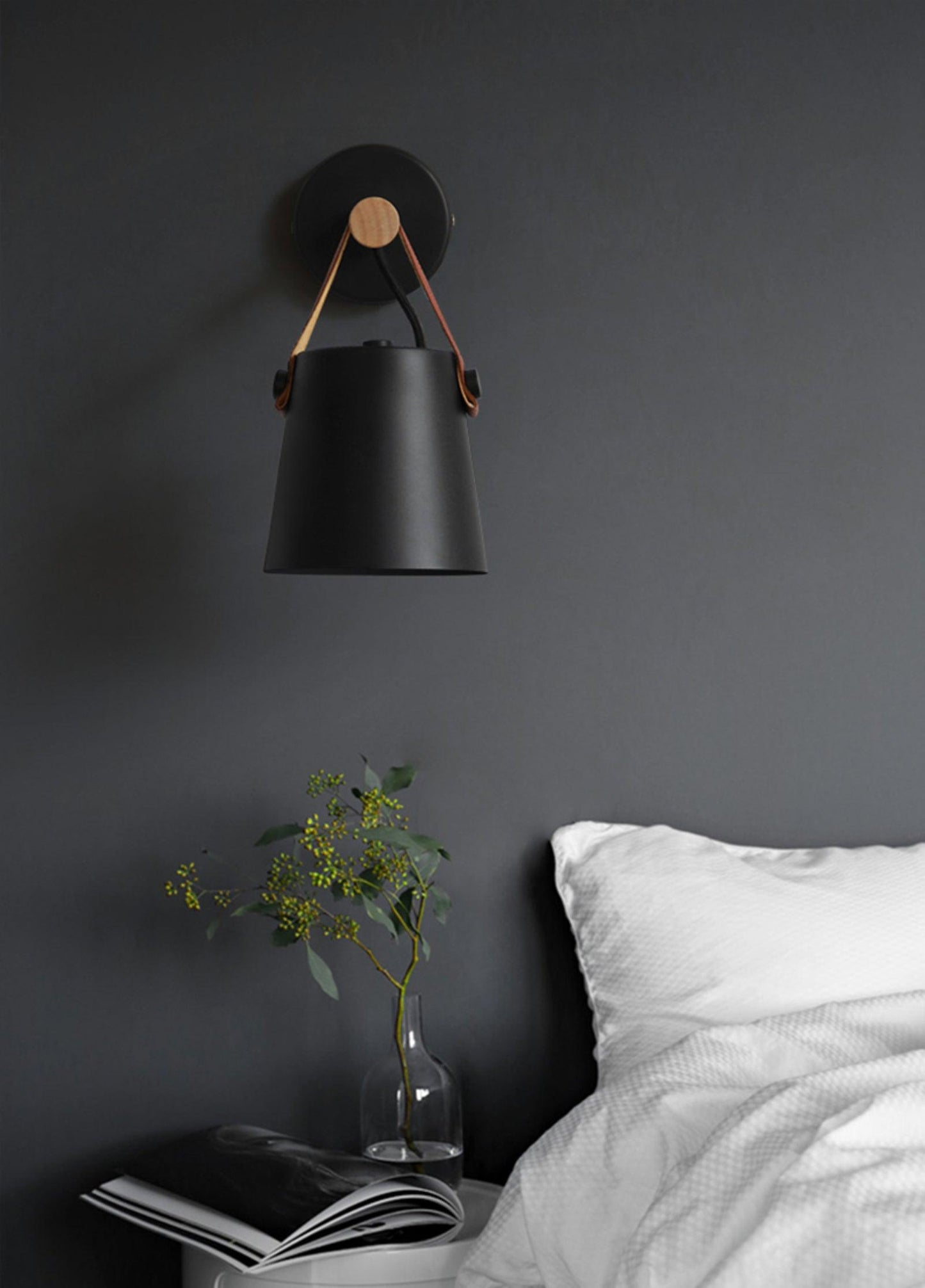 Wooden Conical Wall Light LED Energy Efficient Bedroom Lamp NALANI