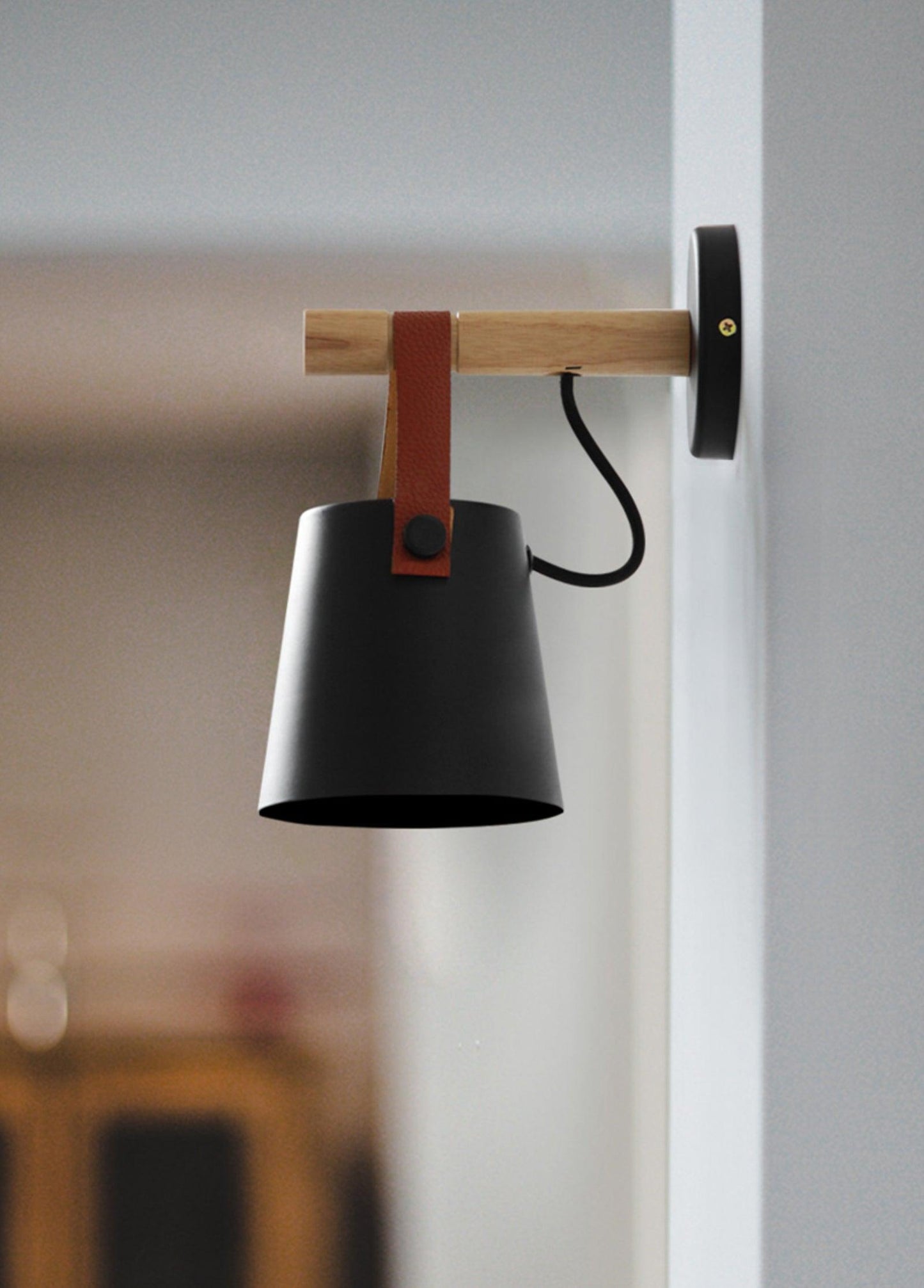 Wooden Conical Wall Light LED Energy Efficient Bedroom Lamp NALANI