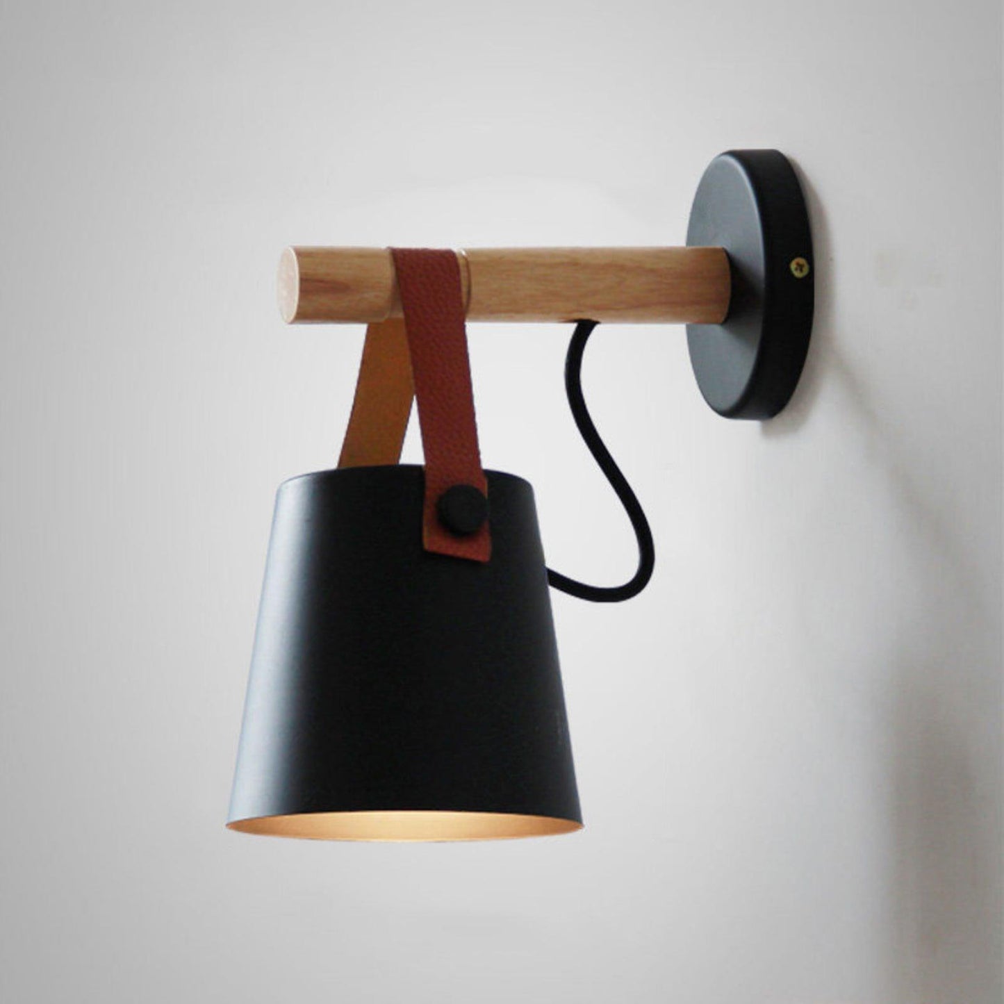 Wooden Conical Wall Light LED Energy Efficient Bedroom Lamp NALANI