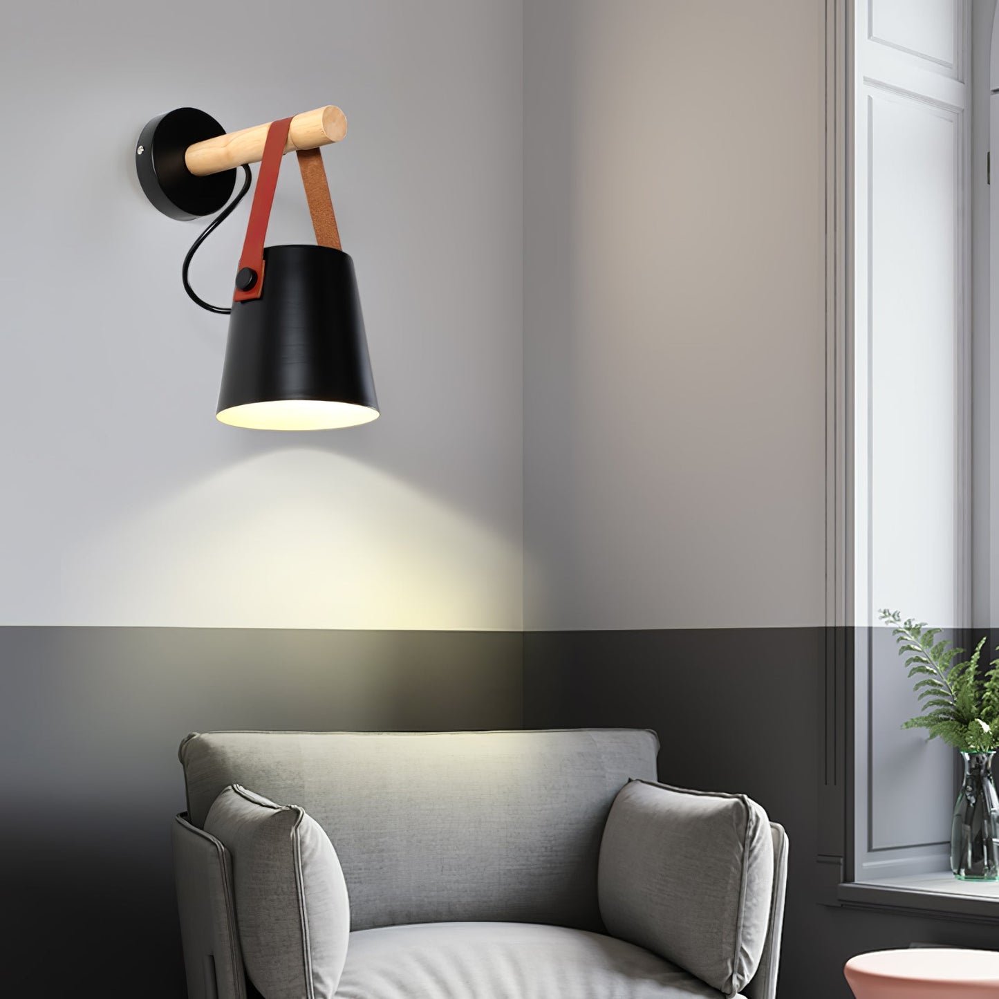 Wooden Conical Wall Light LED Energy Efficient Bedroom Lamp NALANI