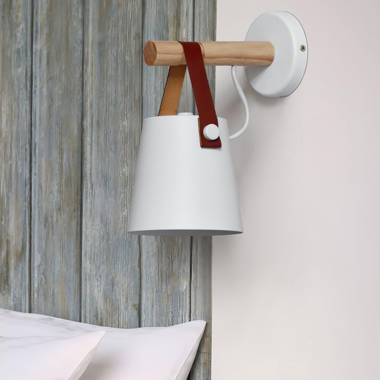 Wooden Conical Wall Light LED Energy Efficient Bedroom Lamp NALANI