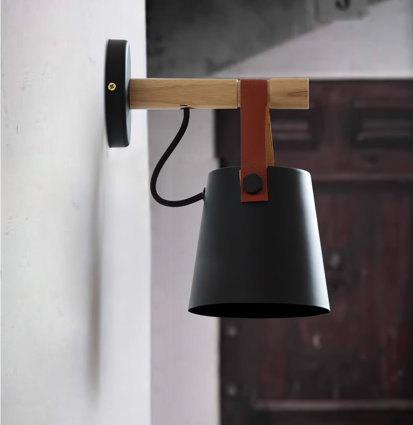 Wooden Conical Wall Light LED Energy Efficient Bedroom Lamp NALANI