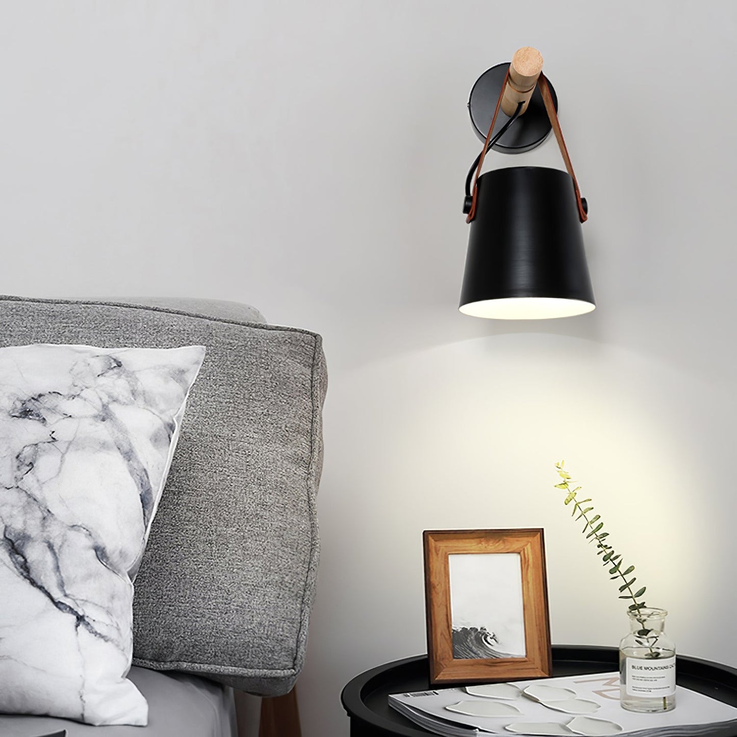 Wooden Conical Wall Light LED Energy Efficient Bedroom Lamp NALANI