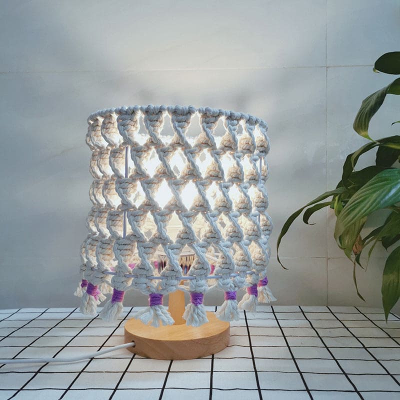 Woven Rope Night Lamp For Rustic Home Decor Accent Lighting NALANI