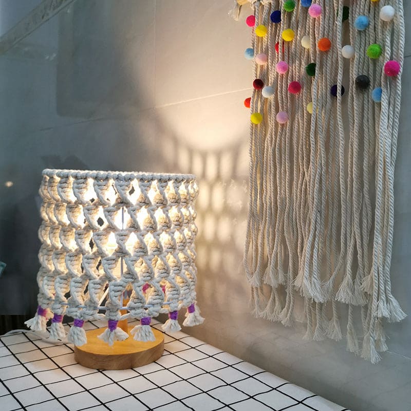 Woven Rope Night Lamp For Rustic Home Decor Accent Lighting NALANI