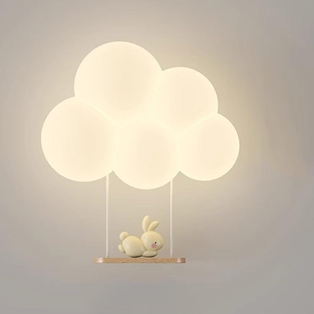 Led Cloud Wall Lamp For Kids Room Soft Night Light Rocking rabbit NALANI