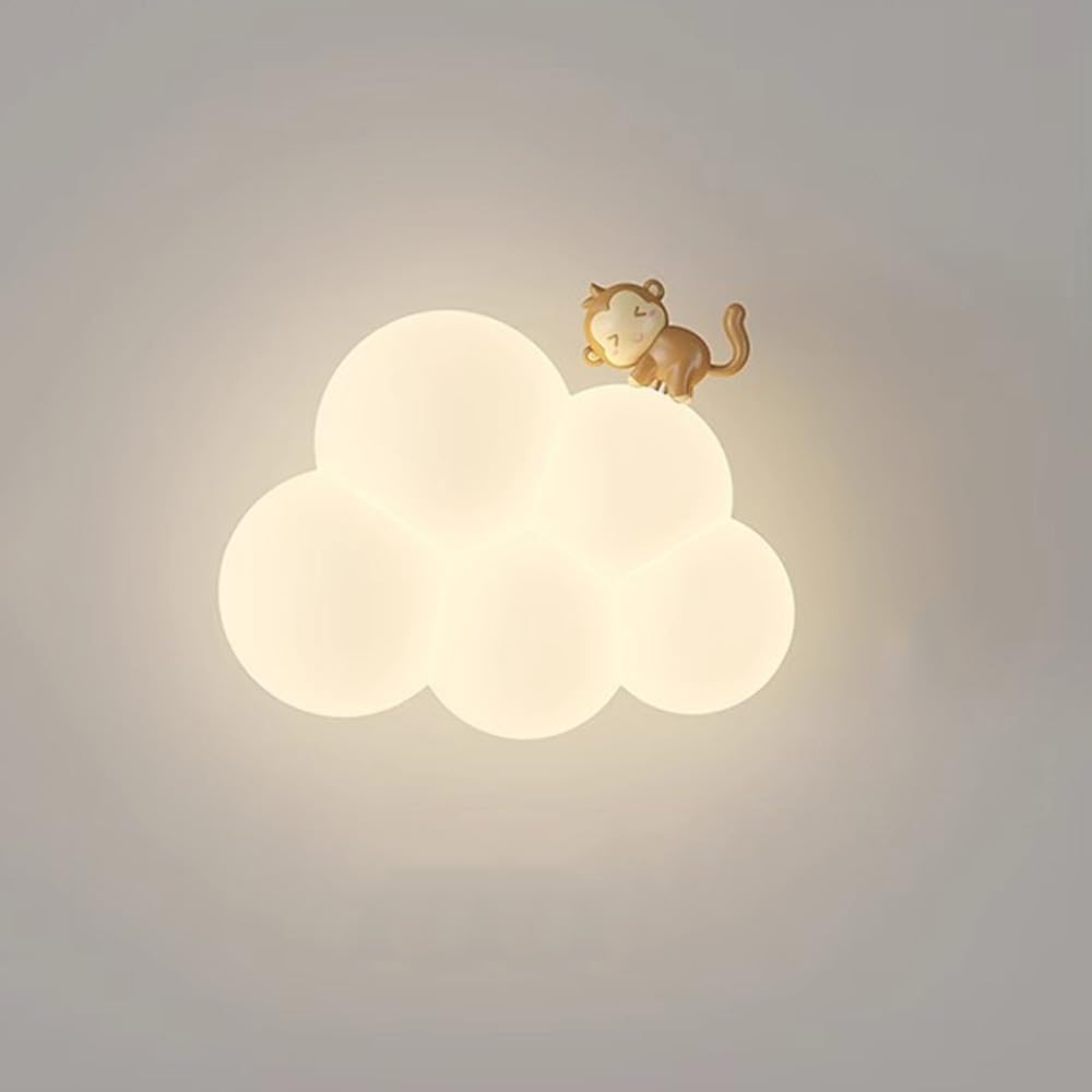 Led Cloud Wall Lamp For Kids Room Soft Night Light monkeys NALANI