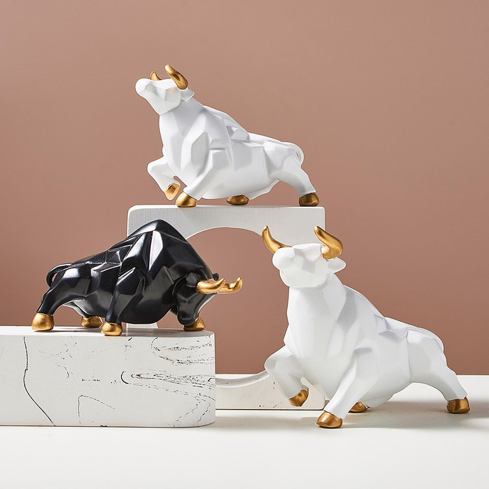 VivArt - Unique Geometric Bull Figurines for Home Decor and Gifts NALANI