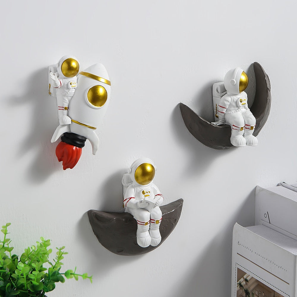 Astronaut On Moon Decorative Art Piece Unique Home Accent NaLani