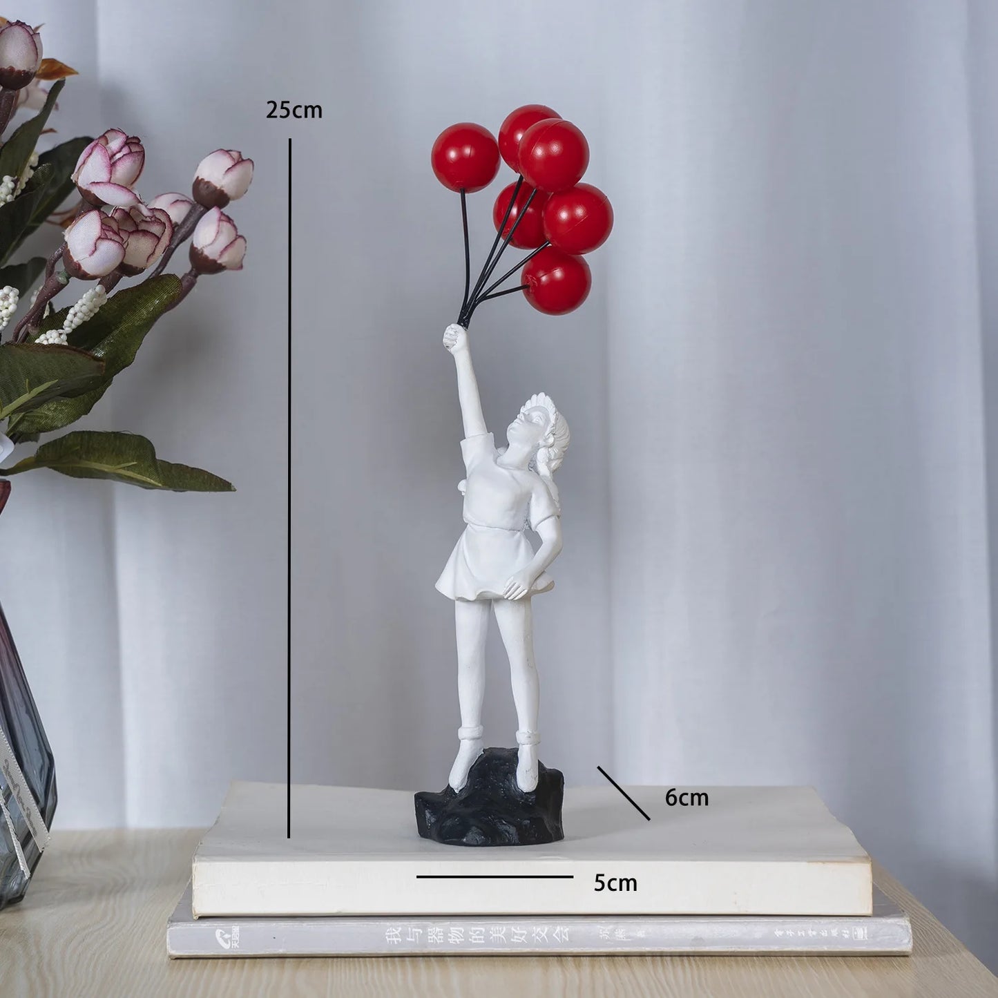 Nordic Modern Balloon Girl Resin Statue Home Decor Figurine Art NaLani