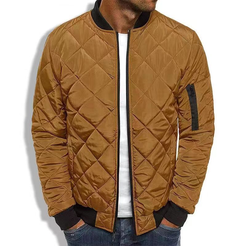 Fedar | Mens Quilted Jacket Regular Fit Diamond Stitch Ribbed Trim