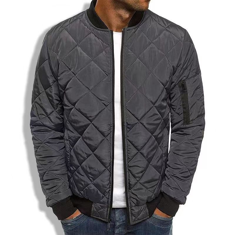 Fedar | Mens Quilted Jacket Regular Fit Diamond Stitch Ribbed Trim
