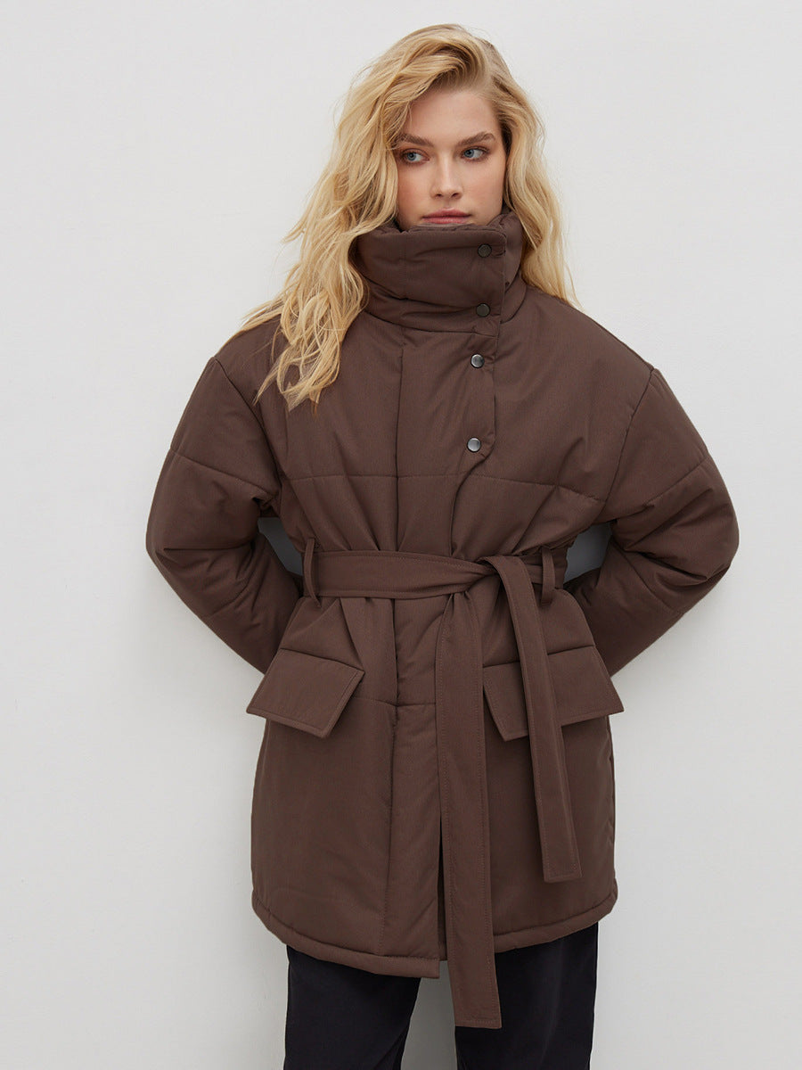 Quilted Winter Coat With Belted Waist And Tailored Fit NALANI