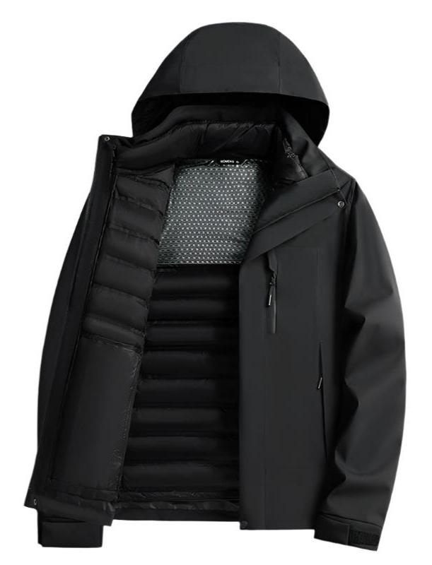 3 In 1 Waterproof Jacket With Removable Lining For Hiking Black NALANI