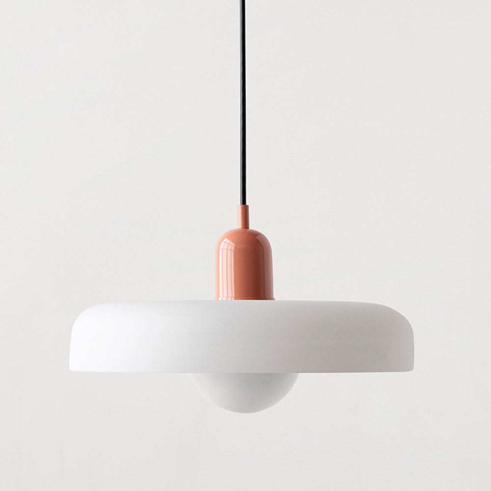 Modern Colored Glass Pendant Light for Stylish Interiors White Pink 25 x 18 cm NaLani