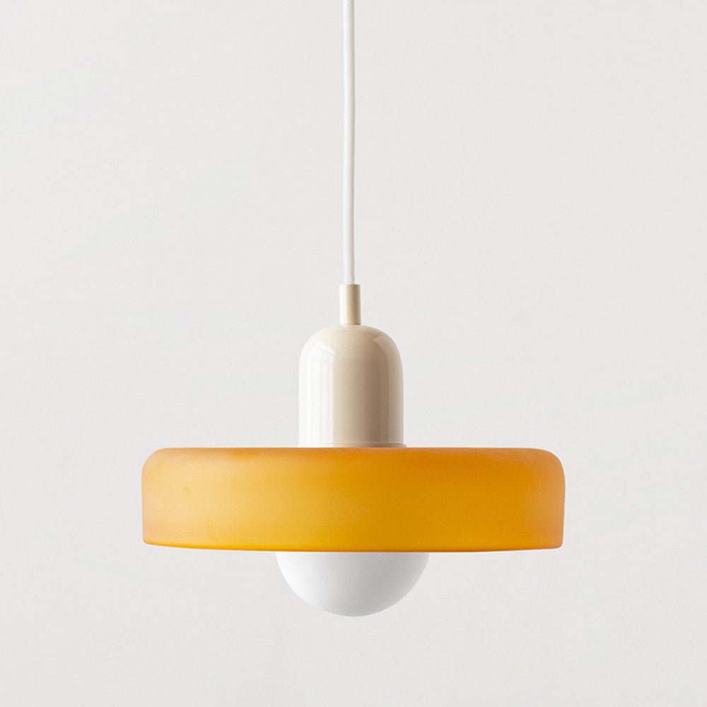 Modern Colored Glass Pendant Light for Stylish Interiors Yellow Beige 25 x 18 cm NaLani