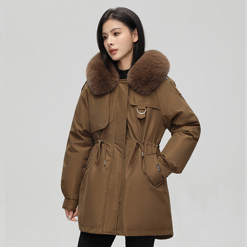 Women’s Parka Winter Jacket – Oversized Fit – Faux Fur Hood – Mid Length – Weather Resistant