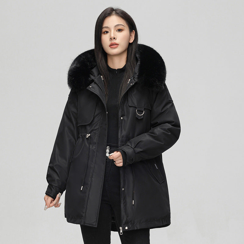 Women’s Parka Winter Jacket – Oversized Fit – Faux Fur Hood – Mid Length – Weather Resistant