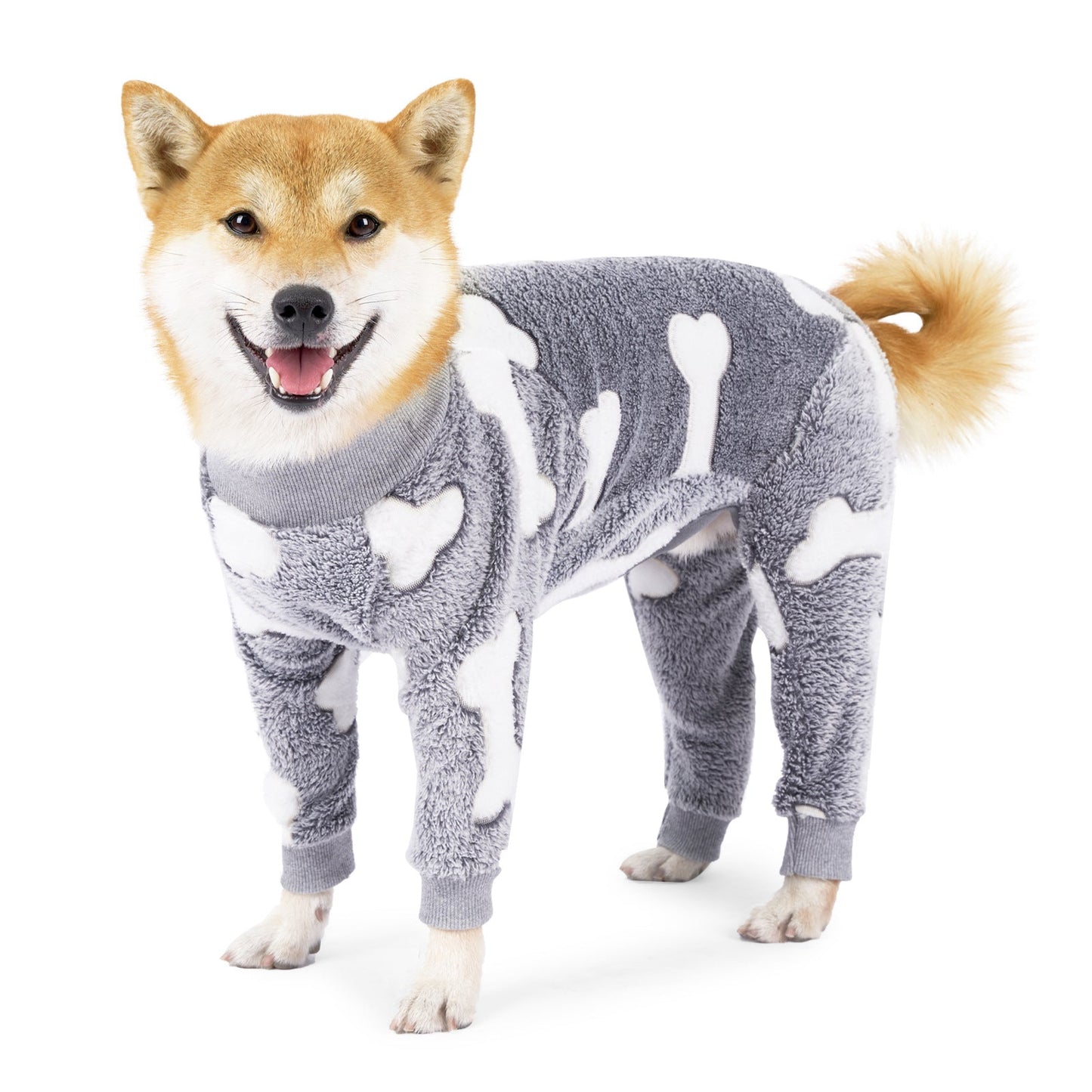 Soft Flannel Dog Winter Coat For Cozy Warmth Outdoors Gray NALANI