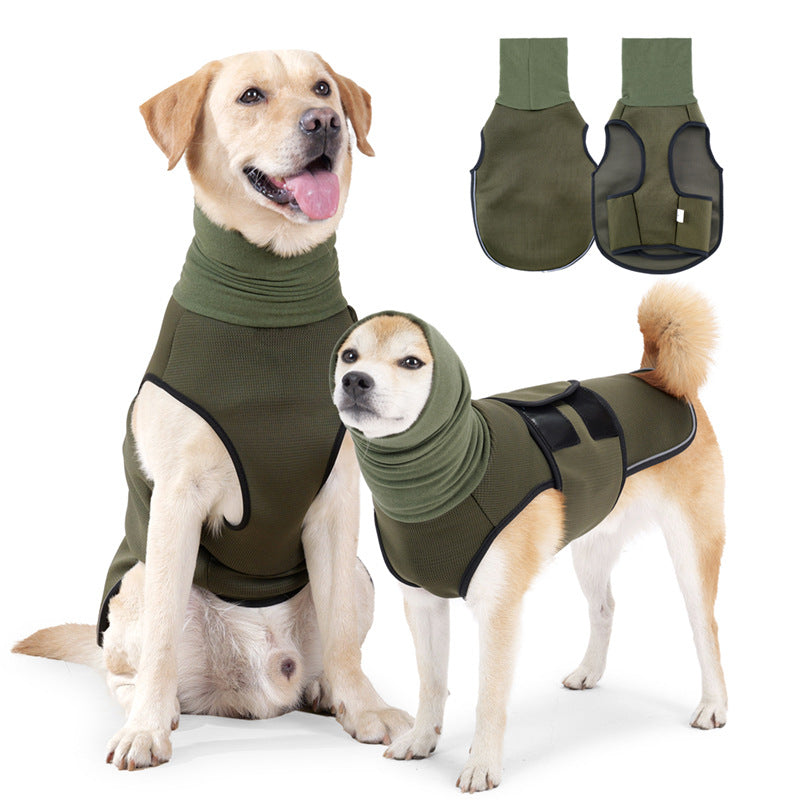 Soothing Warm Soft Dog Coat Anti Anxiety Vest Comfort Fit Army green NALANI