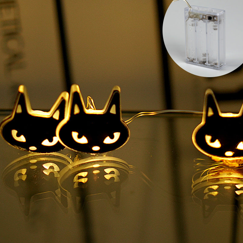 Halloween Black Cat LED String Lights for Spooky Decor Battery Box Always Bright NaLani