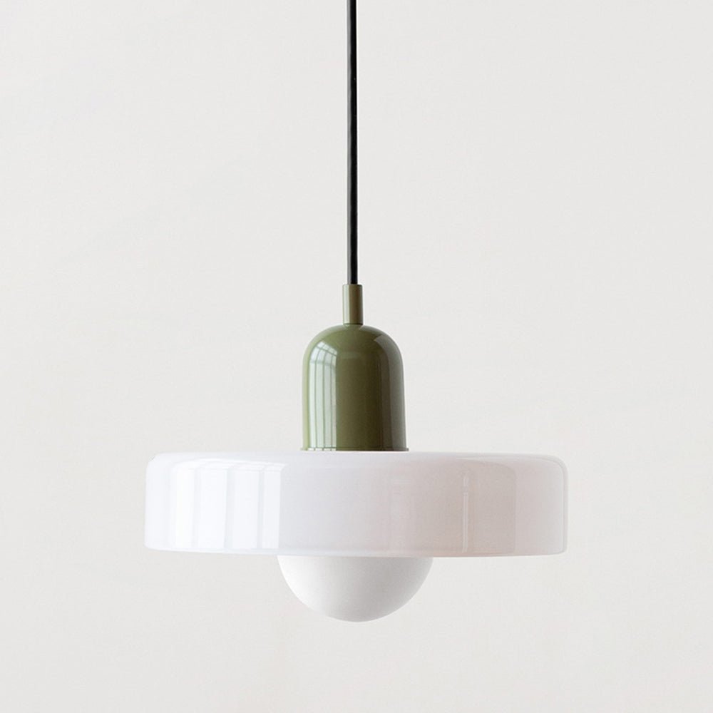 Modern Colored Glass Pendant Light for Stylish Interiors White Green 25 x 18 cm NaLani