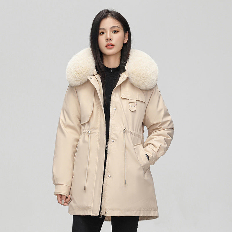 Women’s Parka Winter Jacket – Oversized Fit – Faux Fur Hood – Mid Length – Weather Resistant