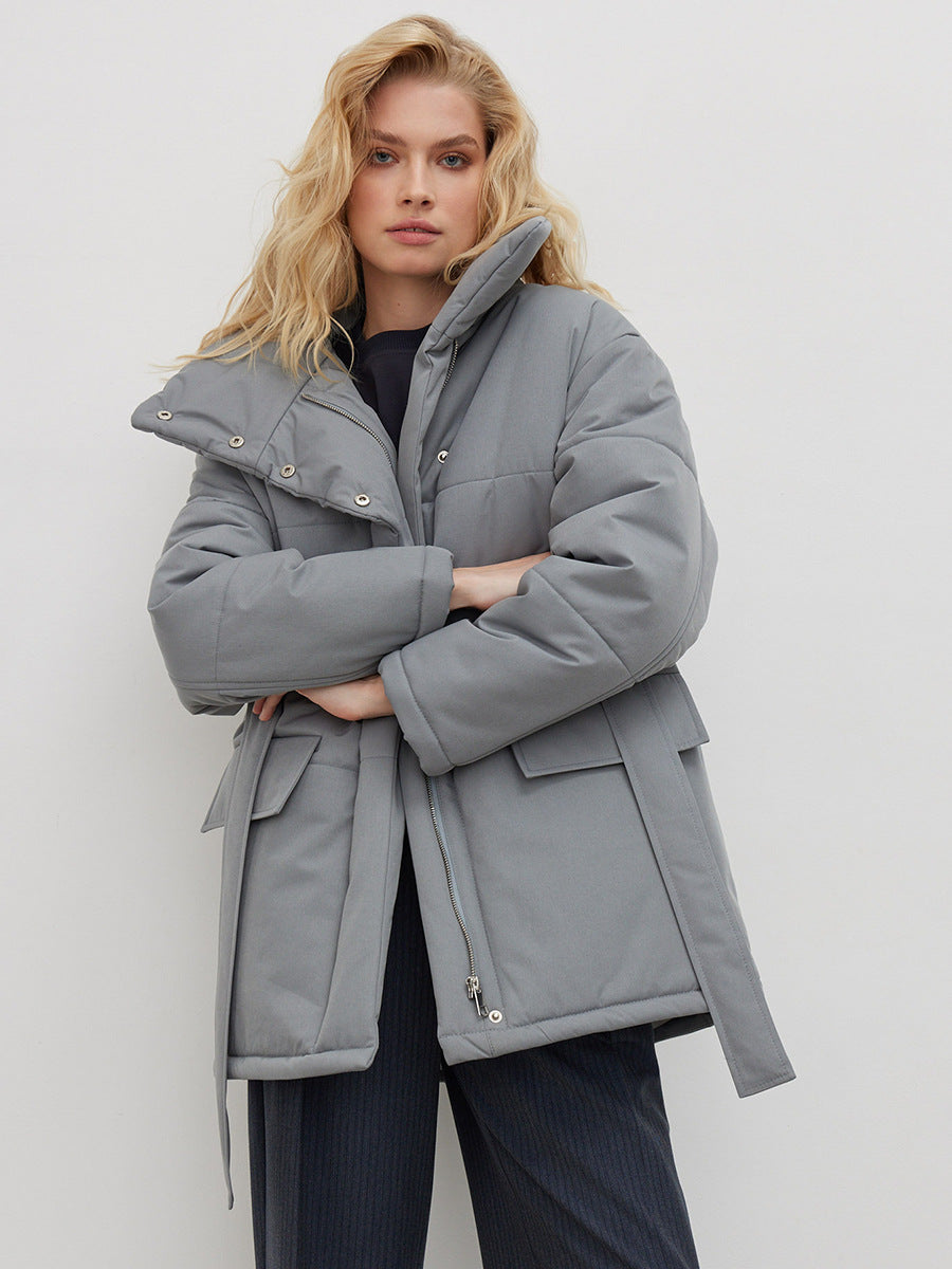 Quilted Winter Coat With Belted Waist And Tailored Fit NALANI