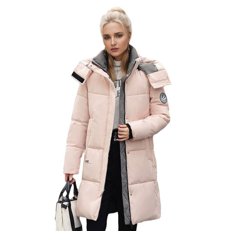 Plus Size Hooded Mid Length Winter Coat For Women Warm NALANI