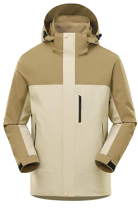 3 In 1 Waterproof Jacket With Removable Lining For Hiking Beige NALANI