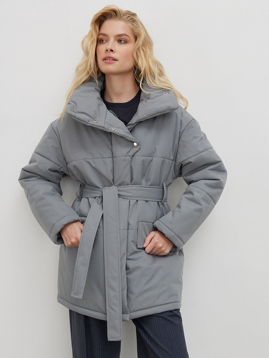 Quilted Winter Coat With Belted Waist And Tailored Fit NALANI