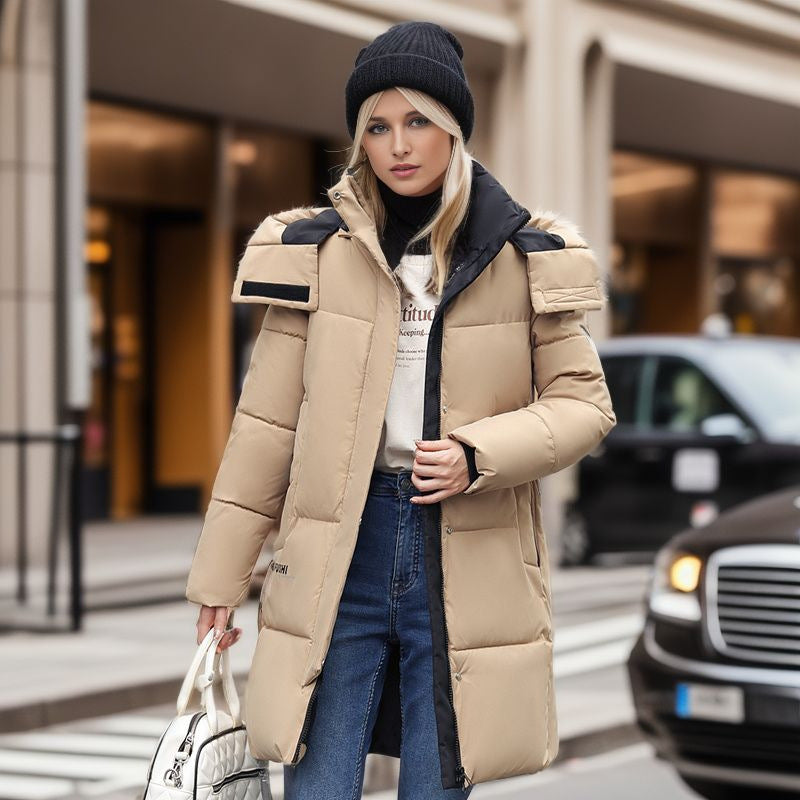 Plus Size Hooded Mid Length Winter Coat For Women Warm NALANI