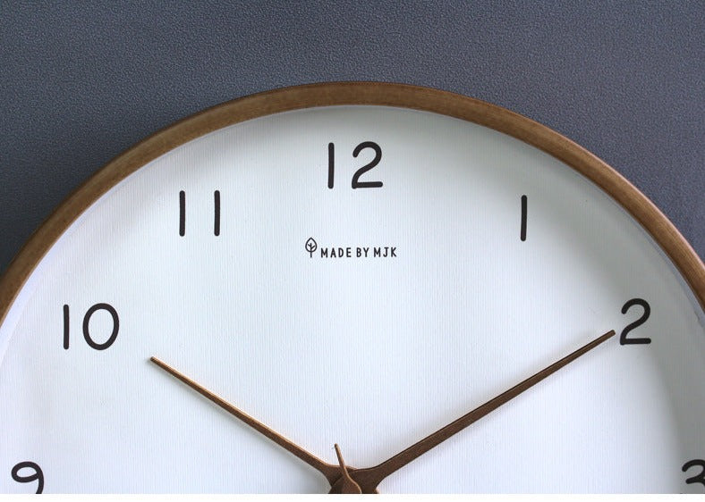 Simple Solid Wood Analogue Wall Clock For Home Decor NALANI