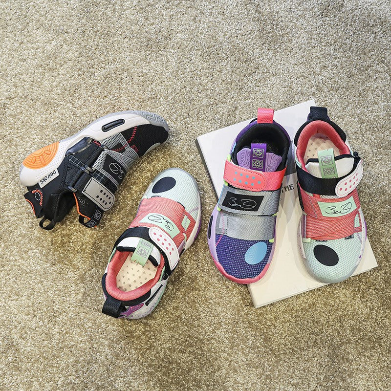 Stylish Velcro Sneakers for Boys Breathable Mesh Design NALANI