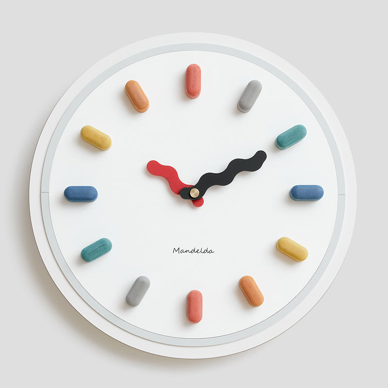 3D Nordic Silent Wall Clock Eco-Friendly Design for Modern Living Rooms White No Frame NALANI