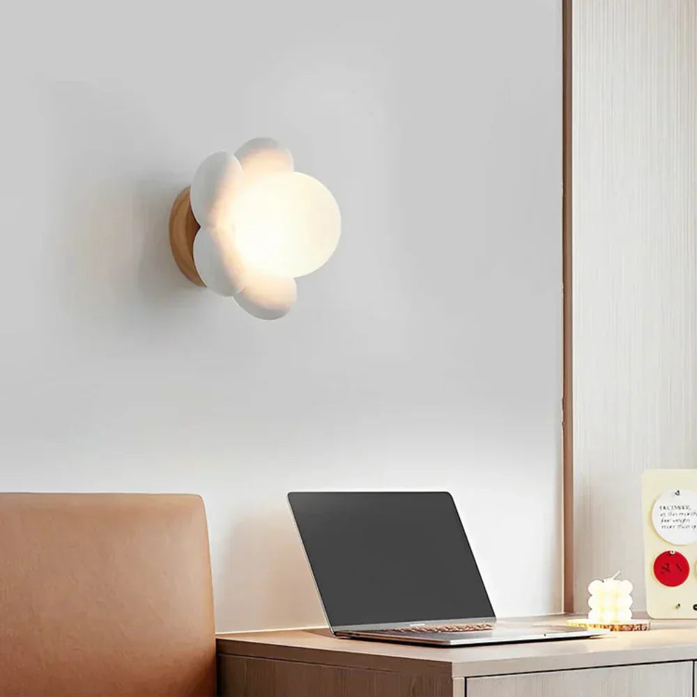 Cream Flower Wall Light for Elegant Home Decor and Illumination NaLani