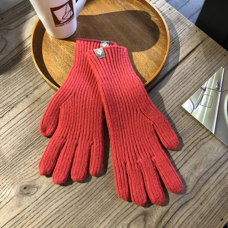 Warm Winter Touchscreen Gloves For Women With Grip Red NALANI