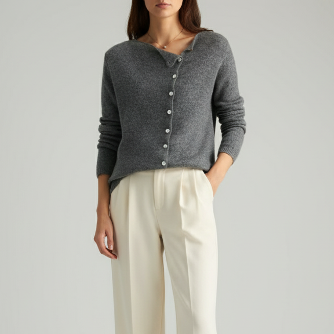 Soft Knit Wool Cardigan for Women Cozy Button Down Sweater