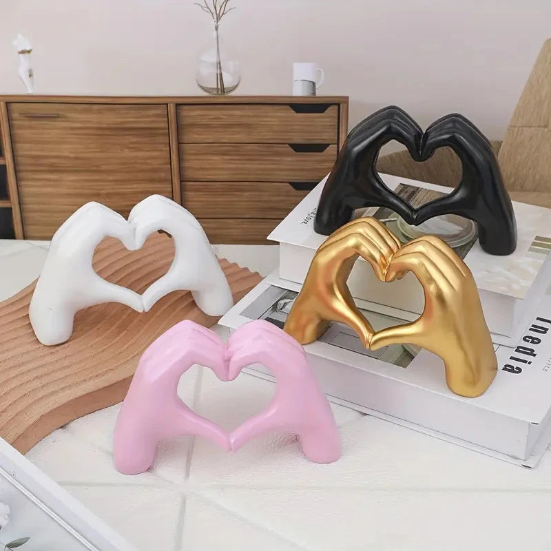 Resin Love Gesture Statues Nordic Luxury Art Craft for Home Office NaLani
