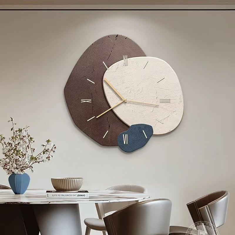 Natural Wood Wall Clock with Unique Design for Home Decor No light D 40cm x 40cm Calora