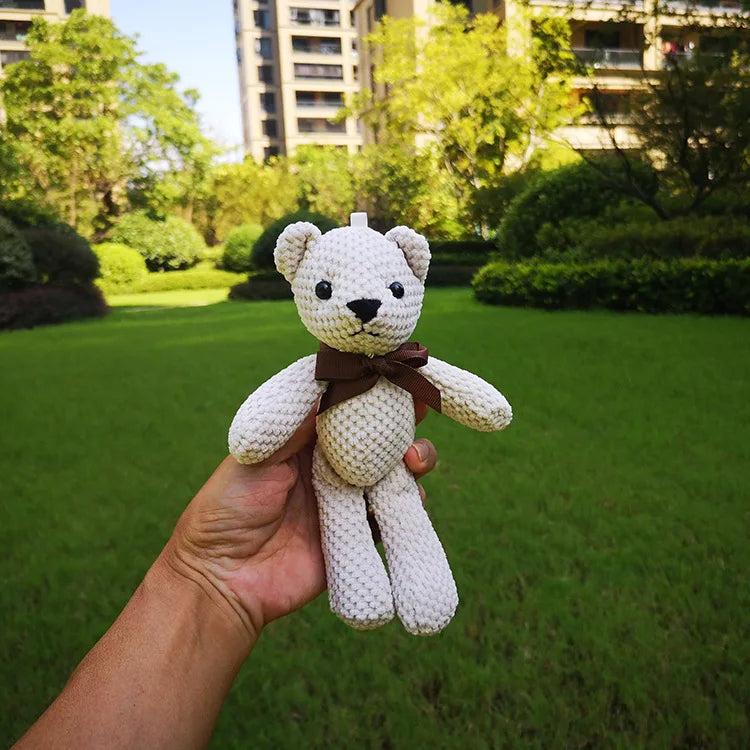 Cute 15cm Plush Bear Keychain For Babies Safe Soft Toy White 15-16cm NALANI