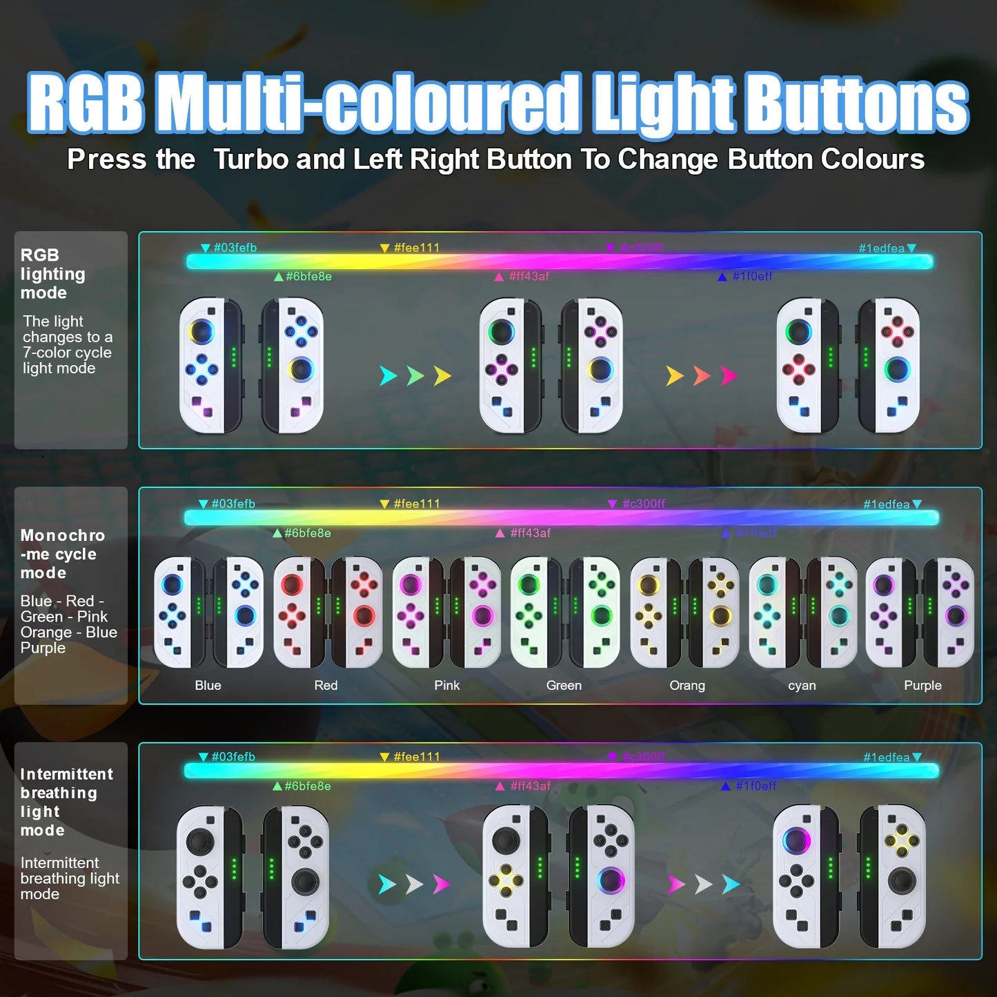Wireless Bluetooth Gamepad With LED Lighting For Switch NALANI