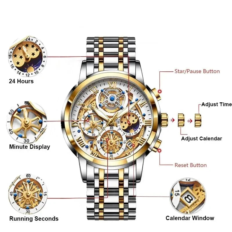Elegant Business Quartz Mens Watch With Classic Design-Horloges-NaLani