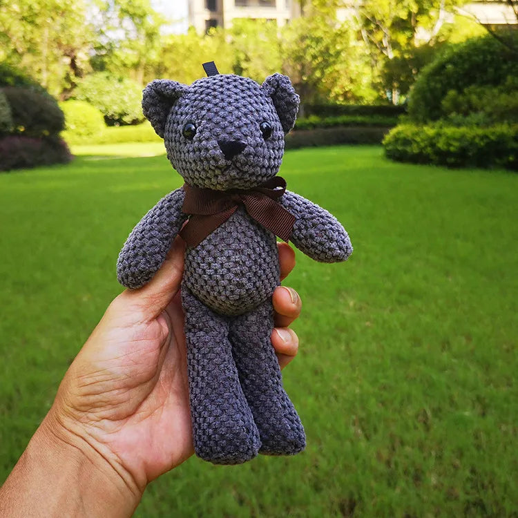 Cute 15cm Plush Bear Keychain For Babies Safe Soft Toy Gray 15-16cm NALANI